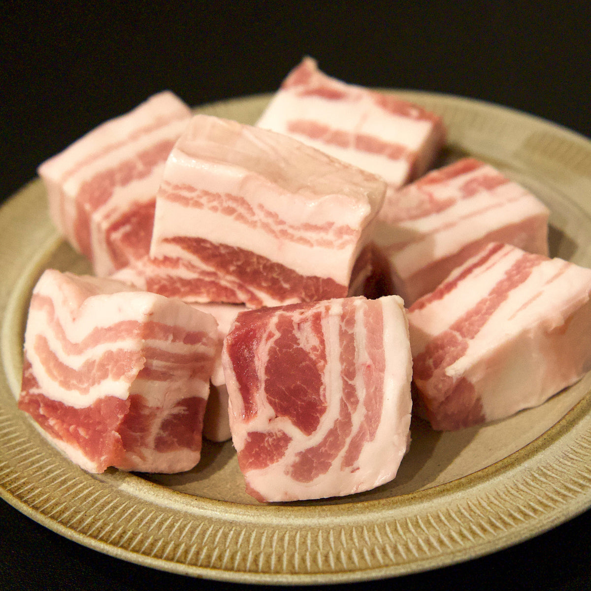 国産豚 バラ肉 角煮用カット 500㌘
