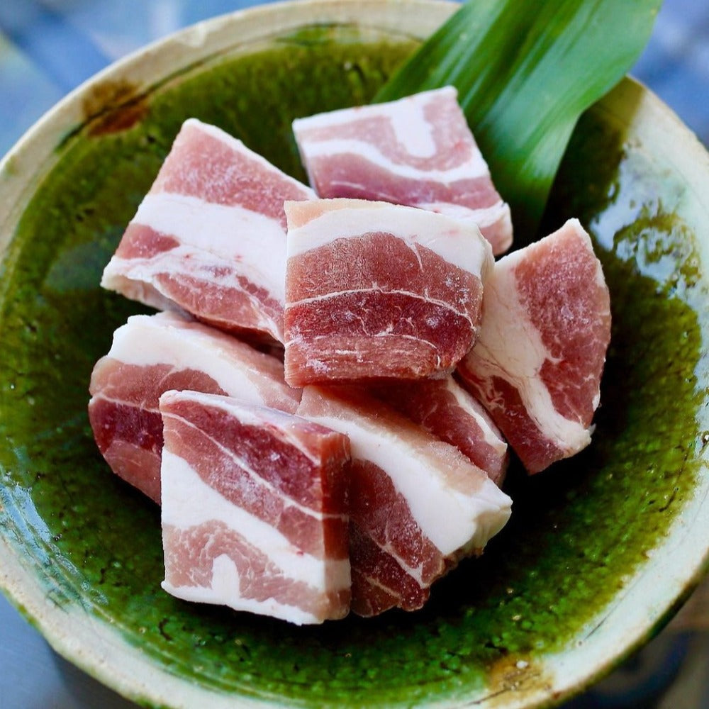 国産豚 バラ肉 角煮用カット 500㌘